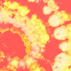 Psychedelic Multi Pattern. Swirl Cool Paint. Artistic Texture. Color Dress. Tye Dye Circular Backdrop. Abstract Dye. Hippie Art Background. Orange Batik Print. Yellow Spiral Abstract Dye.