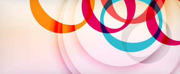 Ring geometric shapes, o letter repetition wallpaper. Abstract background for business or technology presentations, internet posters or web brochure covers