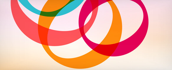 Ring geometric shapes, o letter repetition wallpaper. Abstract background for business or technology presentations, internet posters or web brochure covers