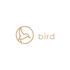Simple bird line logo design