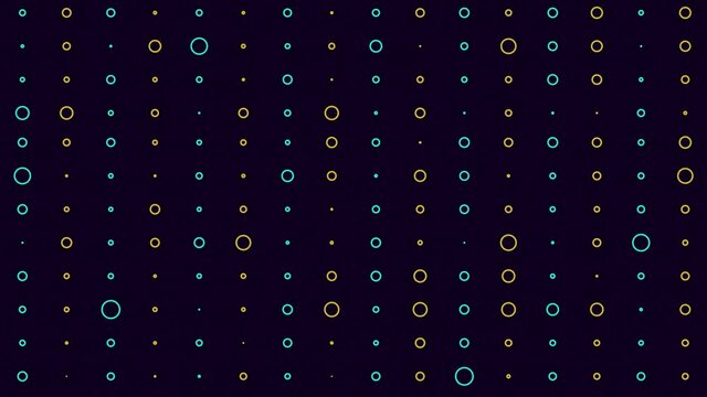 4K Seamless loop Bright modern abstract retro background with multicolored simple moving geometric shapes . Seamless loop
