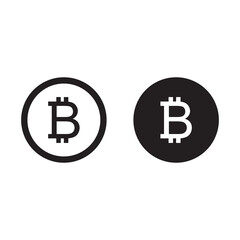 Bitcoin crypto currency vector icon.