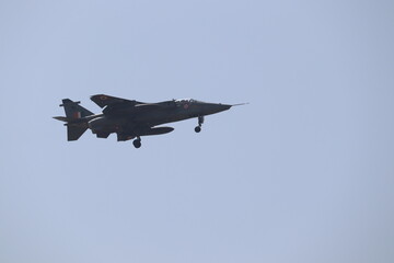 Fototapeta na wymiar New Delhi, Delhi India- April 07 2021: Supersonic fighter jet plane flying in the clear sky with the pointed nose and missiles. Rafale and Sukhoi are top Indian Air Force armor.