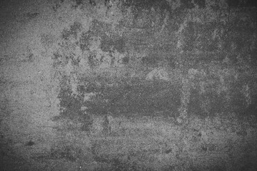 Closeup of grey textured grunge background. Blue wall edges. 