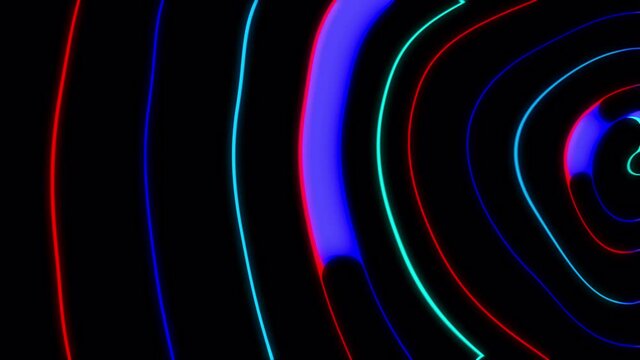 4K Seamless loop Bright modern abstract retro background with multicolored simple moving geometric shapes . Seamless loop