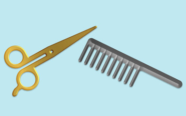 Schere und Kamm.