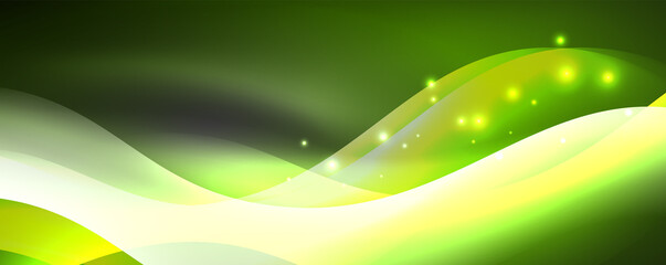 Shiny glowing neon wave, light lines abstract background. Magic energy and motion concept. Vector wallpaper template