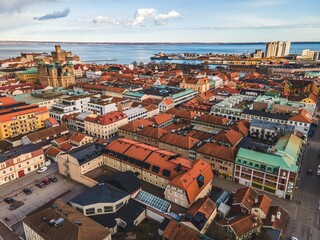 View above the Swedish city of Kalmar - obrazy, fototapety, plakaty