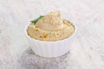 Traditional Jewish Hummus with olive oil