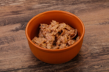 Canned tuna fillet for salad