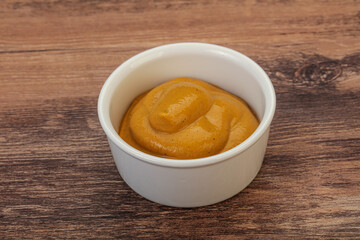 Mustard sauce in the bowl