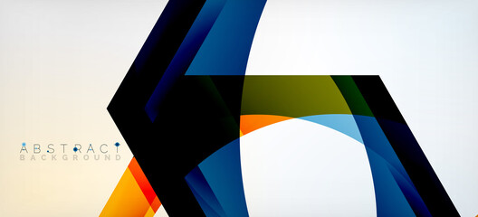 Vector color hexagons geometric abstract background
