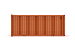 Shipping Cargo Container Twenty Feet for Logistics and Transportation on White Background