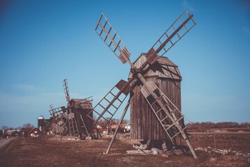 Windmills at Lerkaka on the Swedish island of Öland © chemistkane