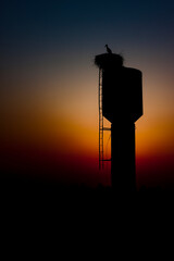 silhouette of a tower