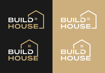 Creative word mark for build house logo design inspiration template