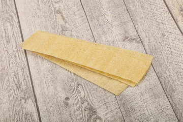 Natural salted potato chips heap