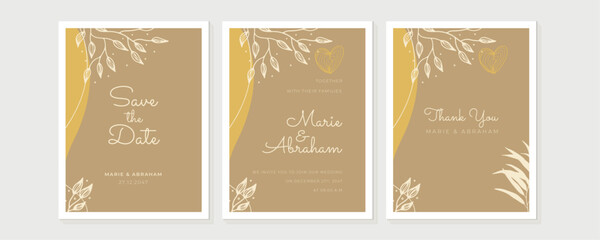 Ornate wedding invitation, table number, menu and place card. Swirl floral templates. Classic vintage design.