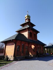 Fototapeta na wymiar wooden church. Orthodox church