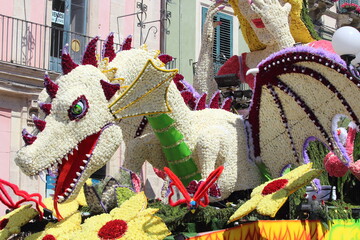 2017.04.30 Acireale, Sicily, Carnival of Acireale,
evocative image of allegorical floats and street...