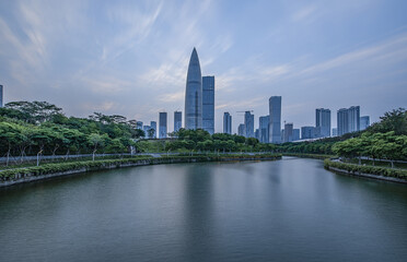 CBD architectural scenery in Houhai, Shenzhen, Guangdong, China