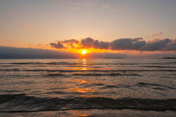 Beautiful sunset at the adriatic sea