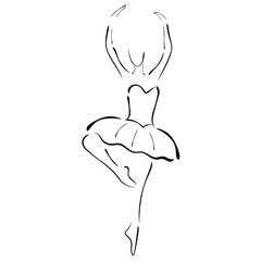 Ballerina drawing for business card, poster, advertising poster.