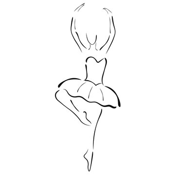 Ballerina drawing for business card, poster, advertising poster.