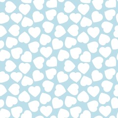 Pastel Heart shaped brush stroke seamless pattern background