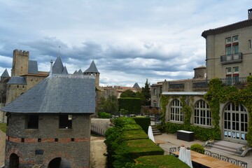 Fototapeta na wymiar The gothic castle and citadel of Carcassonne, France 
