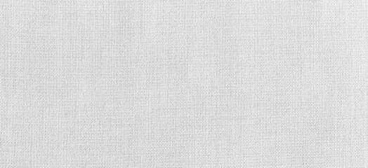 Panorama of White linen cotton fabric texture and background seamless