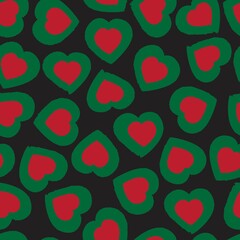 Christmas Heart shaped brush stroke seamless pattern background