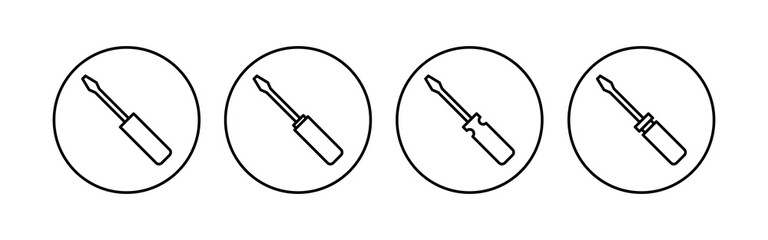 Screwdriver icon set. tools icon vector