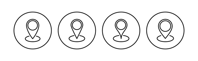 Pin icon set. Location icon vector. destination icon. map pin