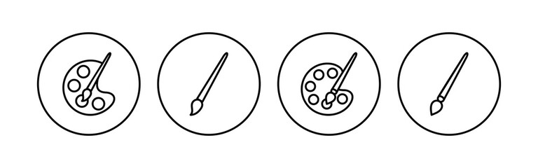 Paint icon set. paint brush icon vector. paint roller icon vector