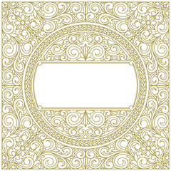 Decorative monochrome ornate vintage design blank card