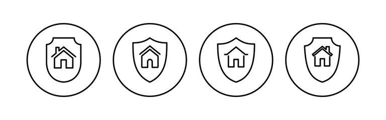 Home insurance icon set. home protection icon