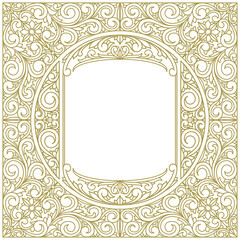 Decorative monochrome ornate vintage design blank card