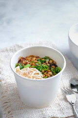 Bubur ayam, Indonesian rice porridge with shredded chicken