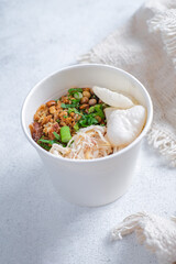 Bubur ayam, Indonesian rice porridge with shredded chicken