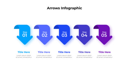 Infographic arrows design template. Modern vector illustration. Concept of 5 steps or options of business process