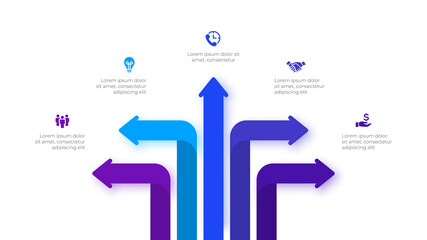 Infographic arrows design template. Modern vector illustration. Concept of 5 steps or options of business process