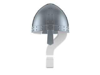 Question mark with knight helmet