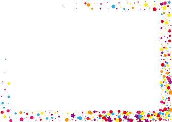 Red Cartoon Circle Illustration. Vector Dot Background. Orange Confetti Stardust Decoration. Christmas Star Illustration.