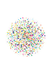 Red Round Wedding Background. Decor Dot Isolated. Yellow Christmas Confetti Texture. Green Happy Square.