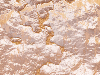 3D rendering. Top view of topographic terrain
