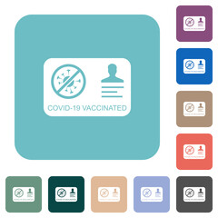 Covid 19 vaccinated rounded square flat icons