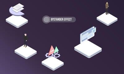 Bystander effect concept on abstract design