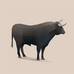 illustration of black bull