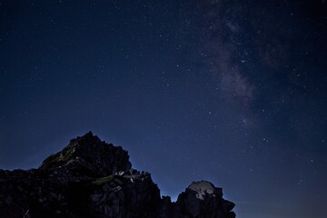 Fototapeta premium 中央アルプス、木曾駒ヶ岳の登山風景